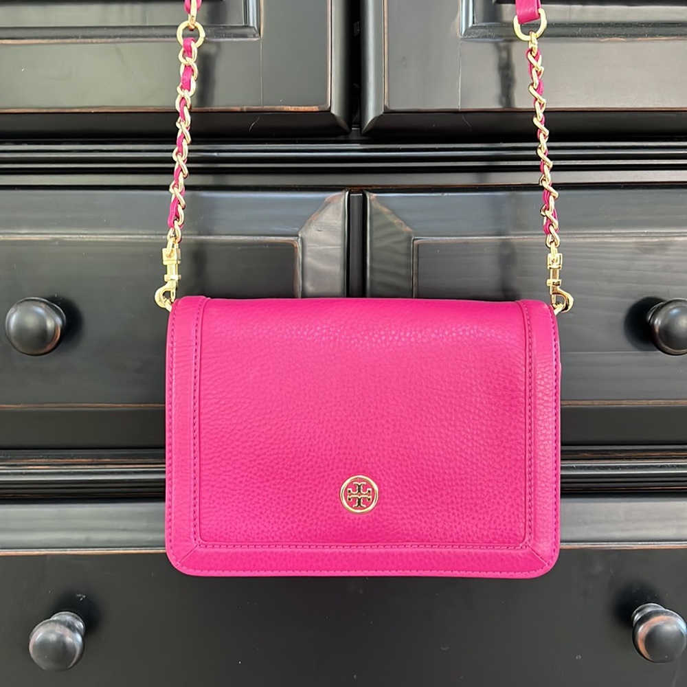 Tory Burch Leather Fuchsia Bag